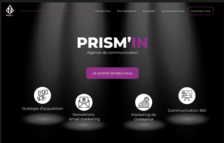 Site Web de l'ageence Prism'in